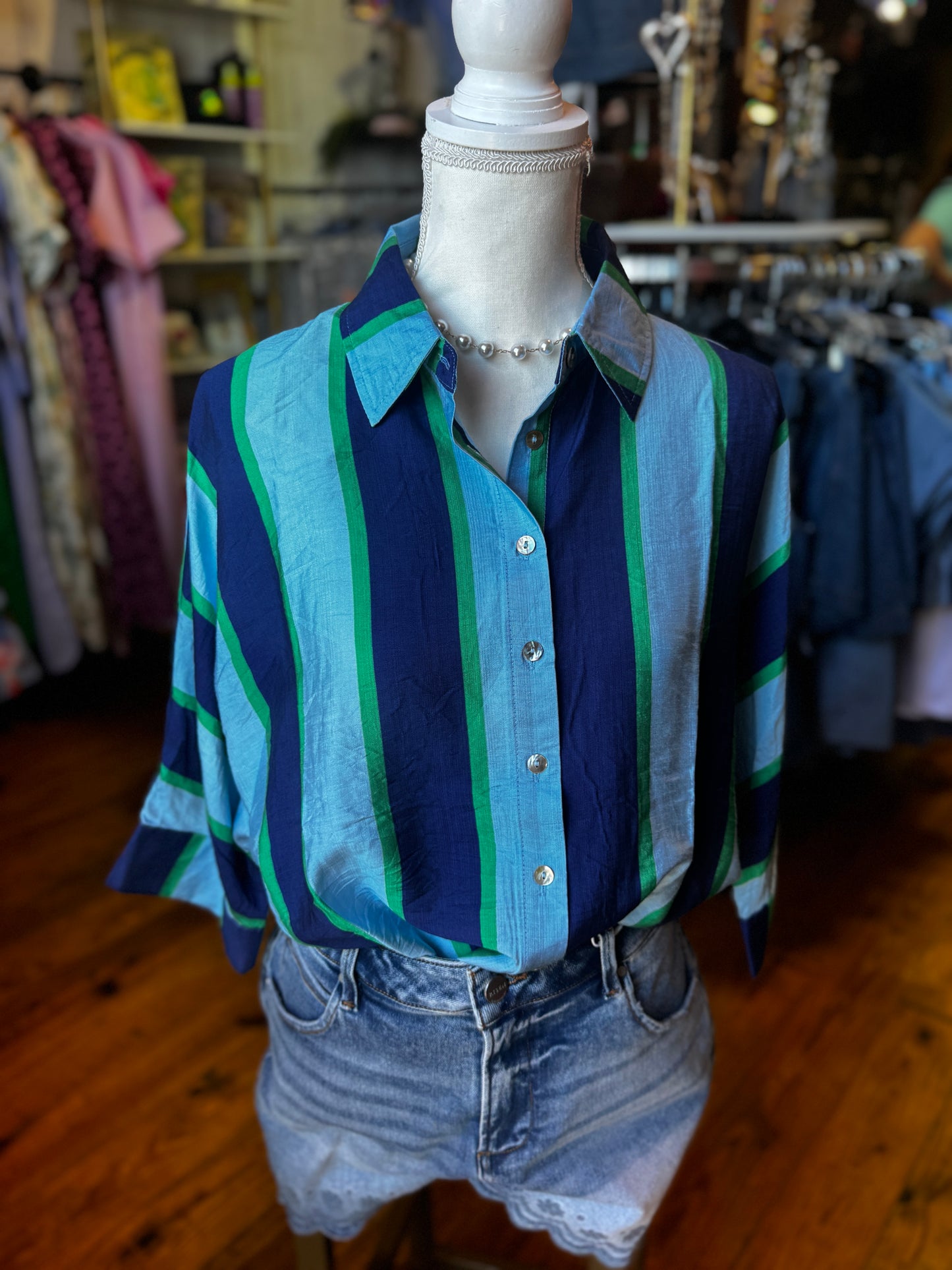 Linen Blue Stripe