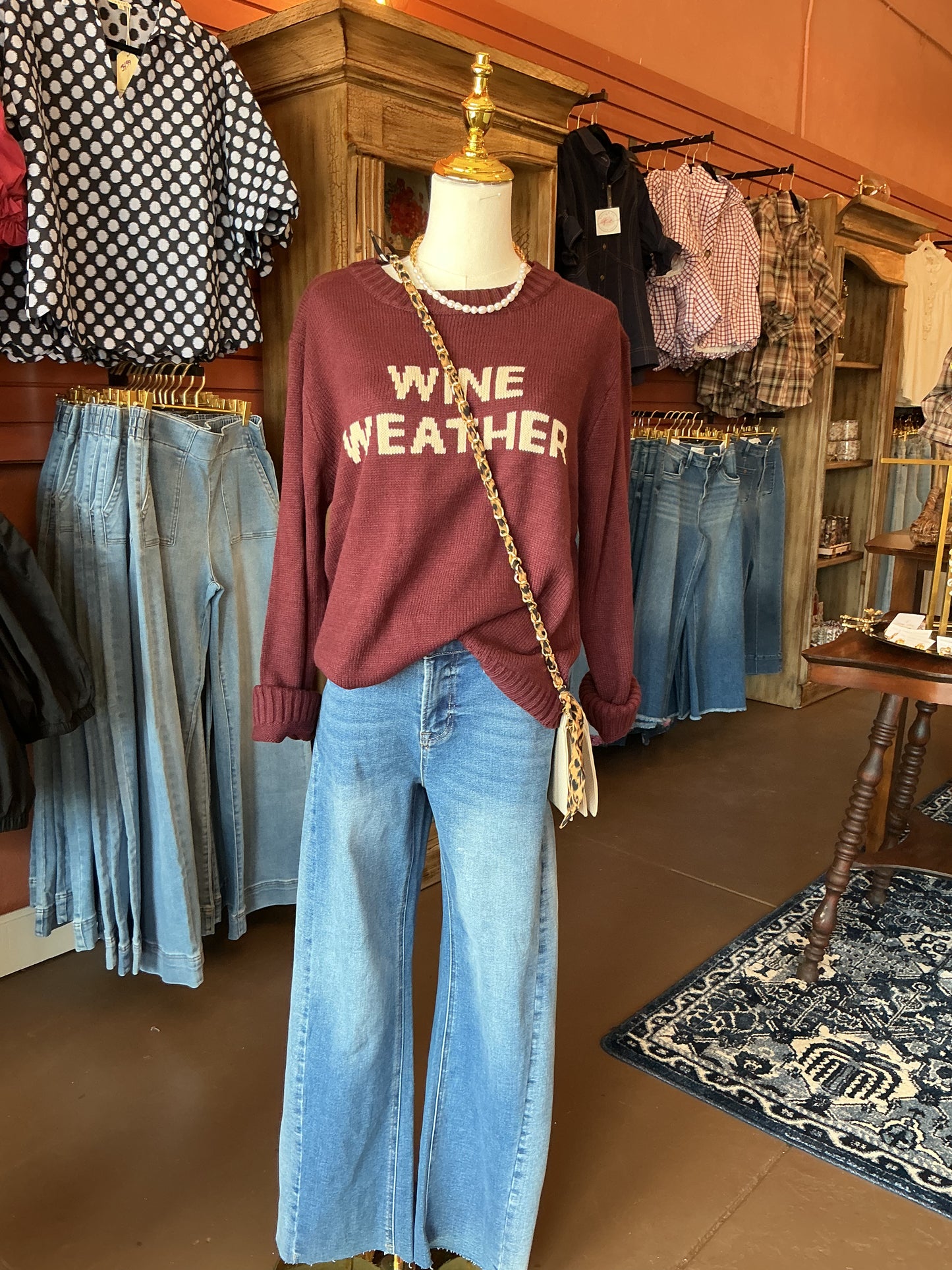 Wine Weather Graphic Sweater