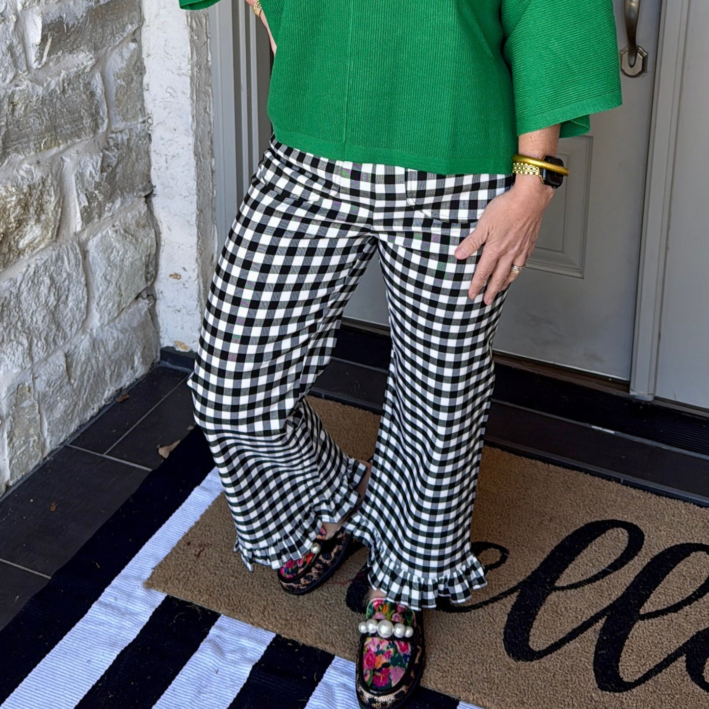 The Ruffle Gingham Crops