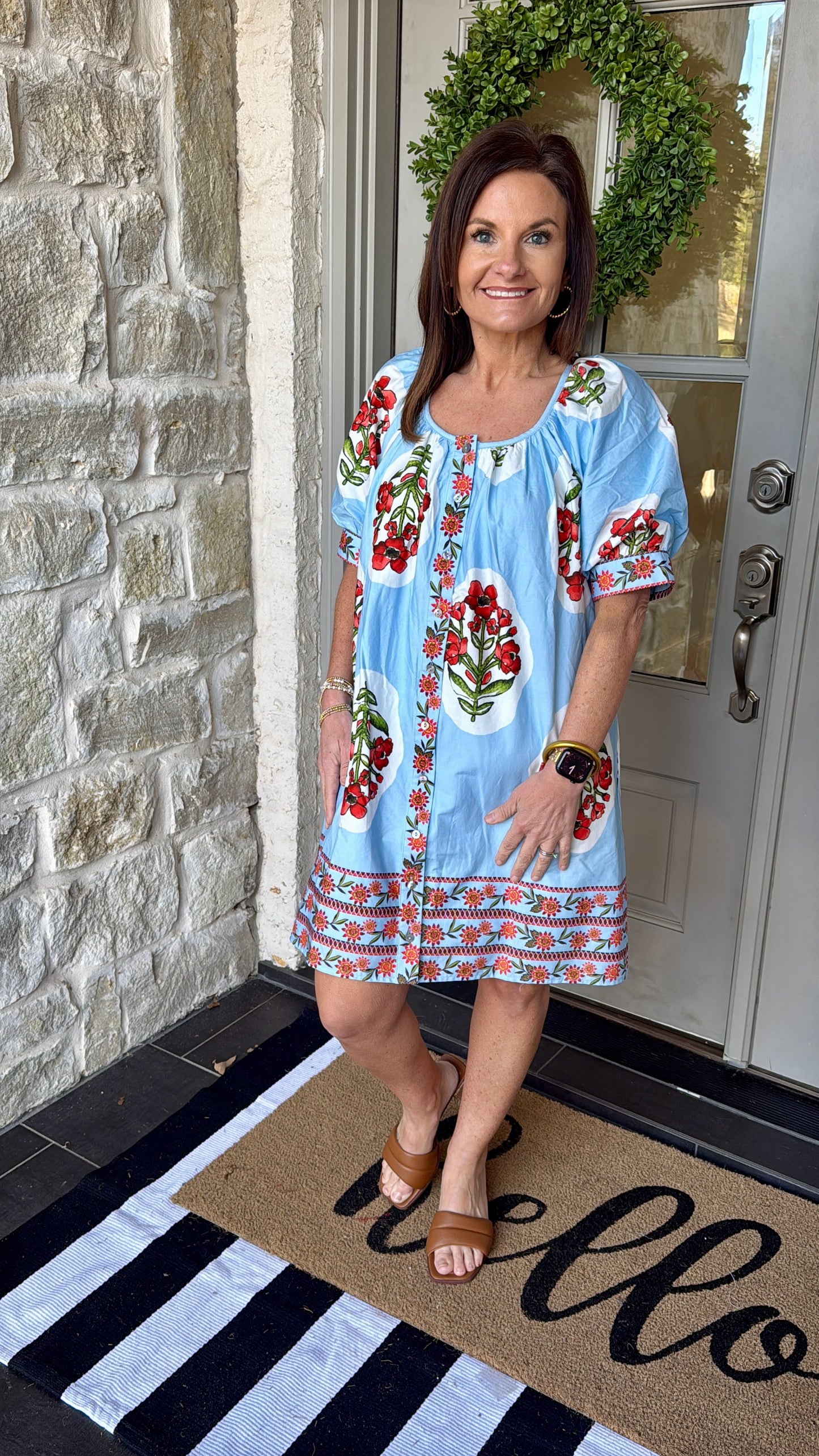 Boho Blossom Dress - light blue
