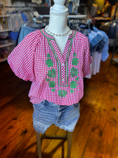 Pink Green gingham