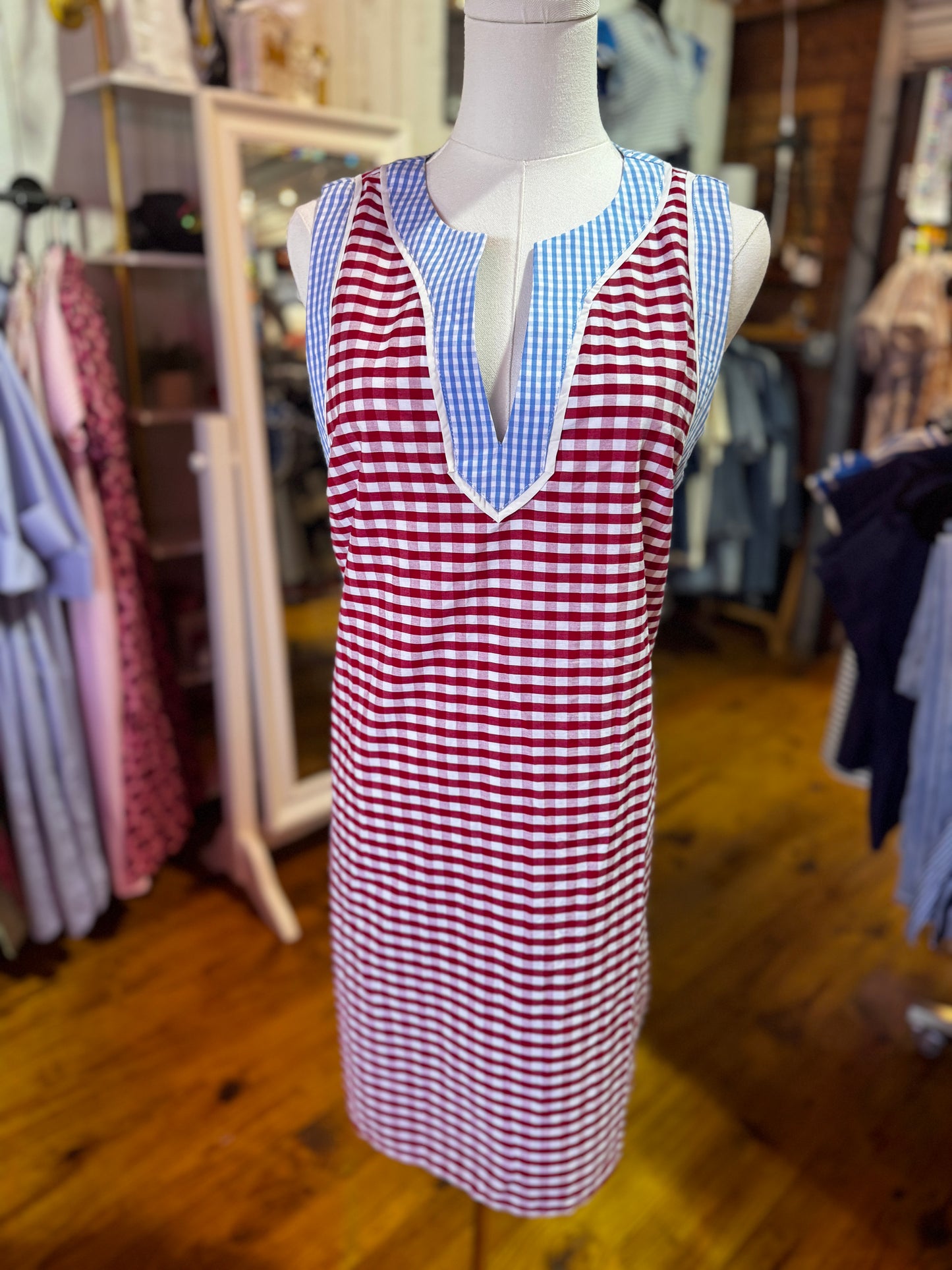 Stars & Stripes Gingham Shift Dress