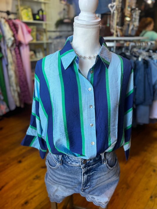 Linen Blue Stripe