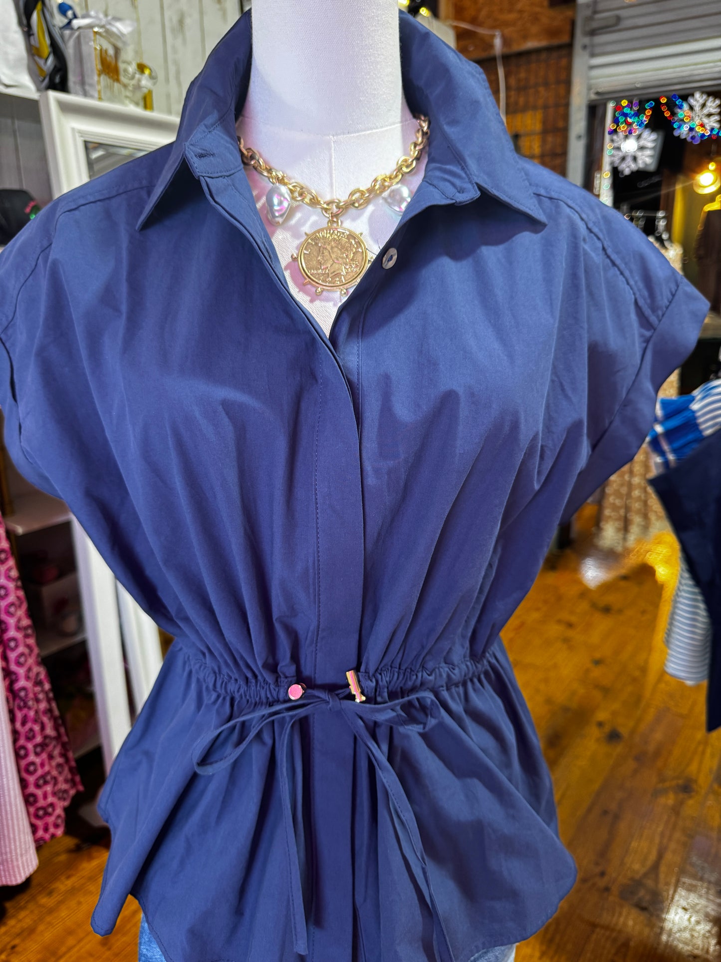 The Harbor Cinch Top – Navy