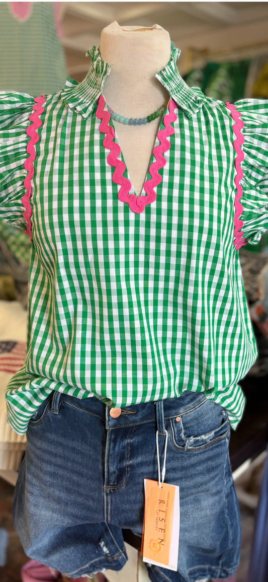 The Lucky Charm Gingham Top 🍀💗