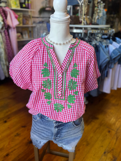 Pink Green gingham