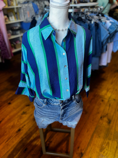 Linen Blue Stripe