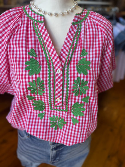 Pink Green gingham