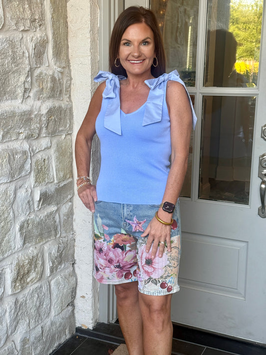 Periwinkle Tie Tank