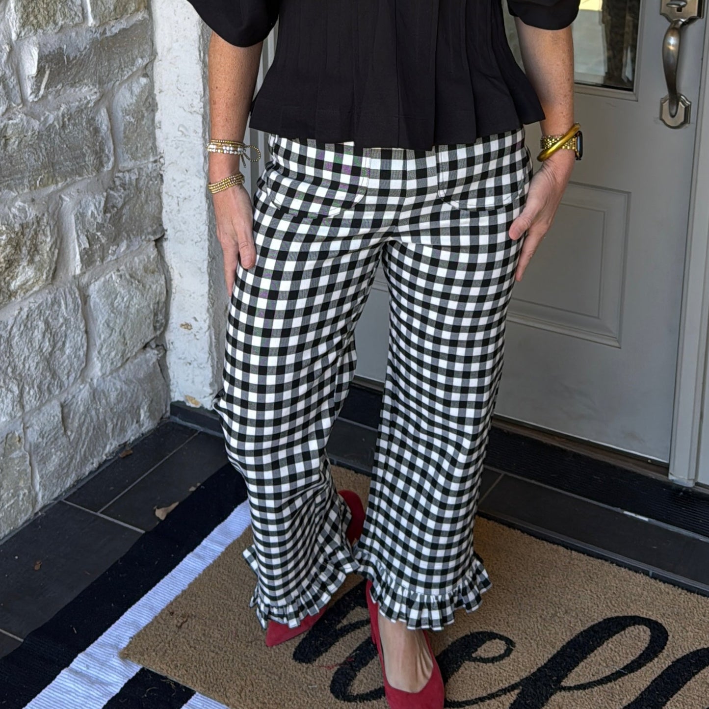 The Ruffle Gingham Crops