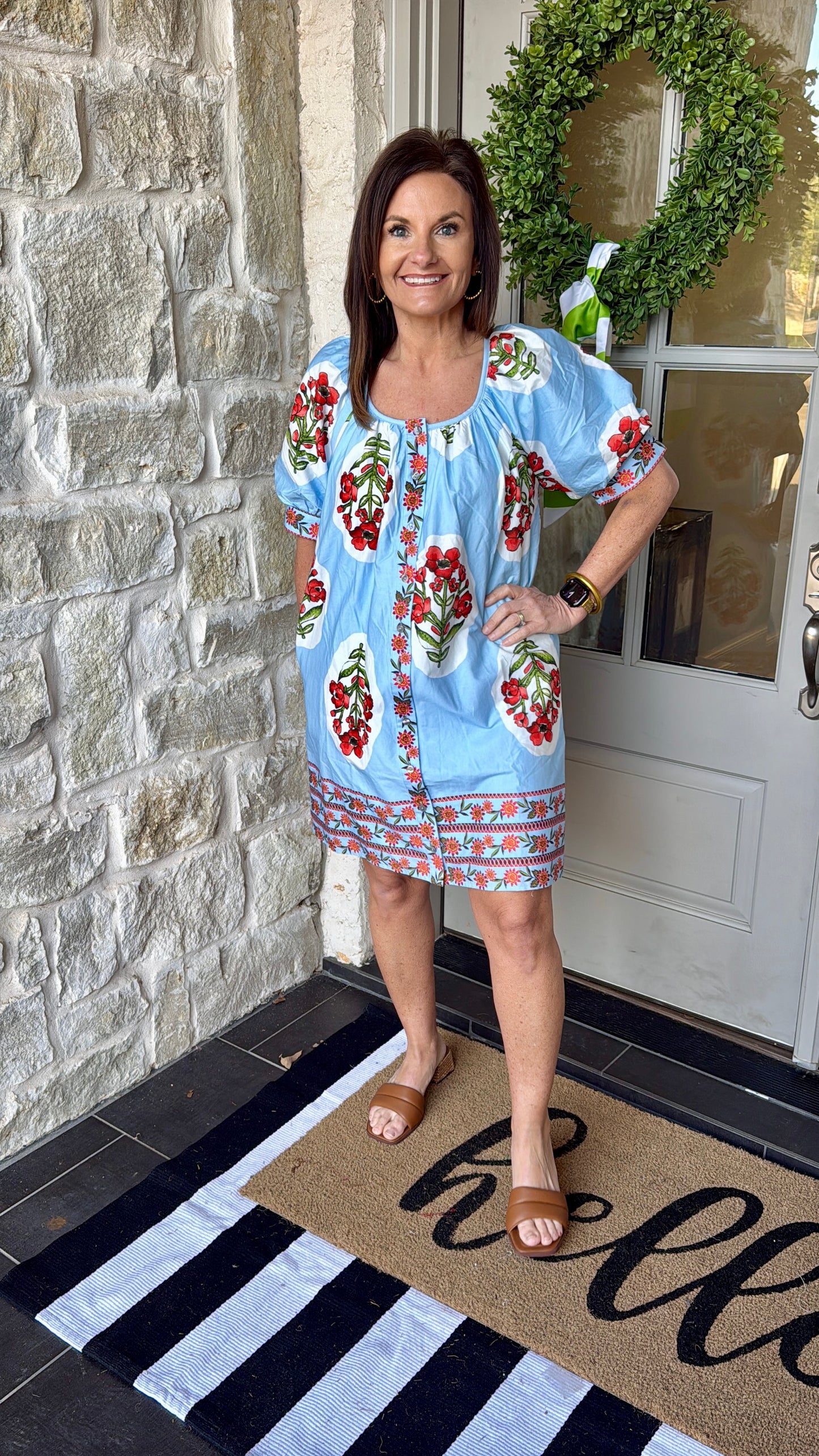 Boho Blossom Dress - light blue