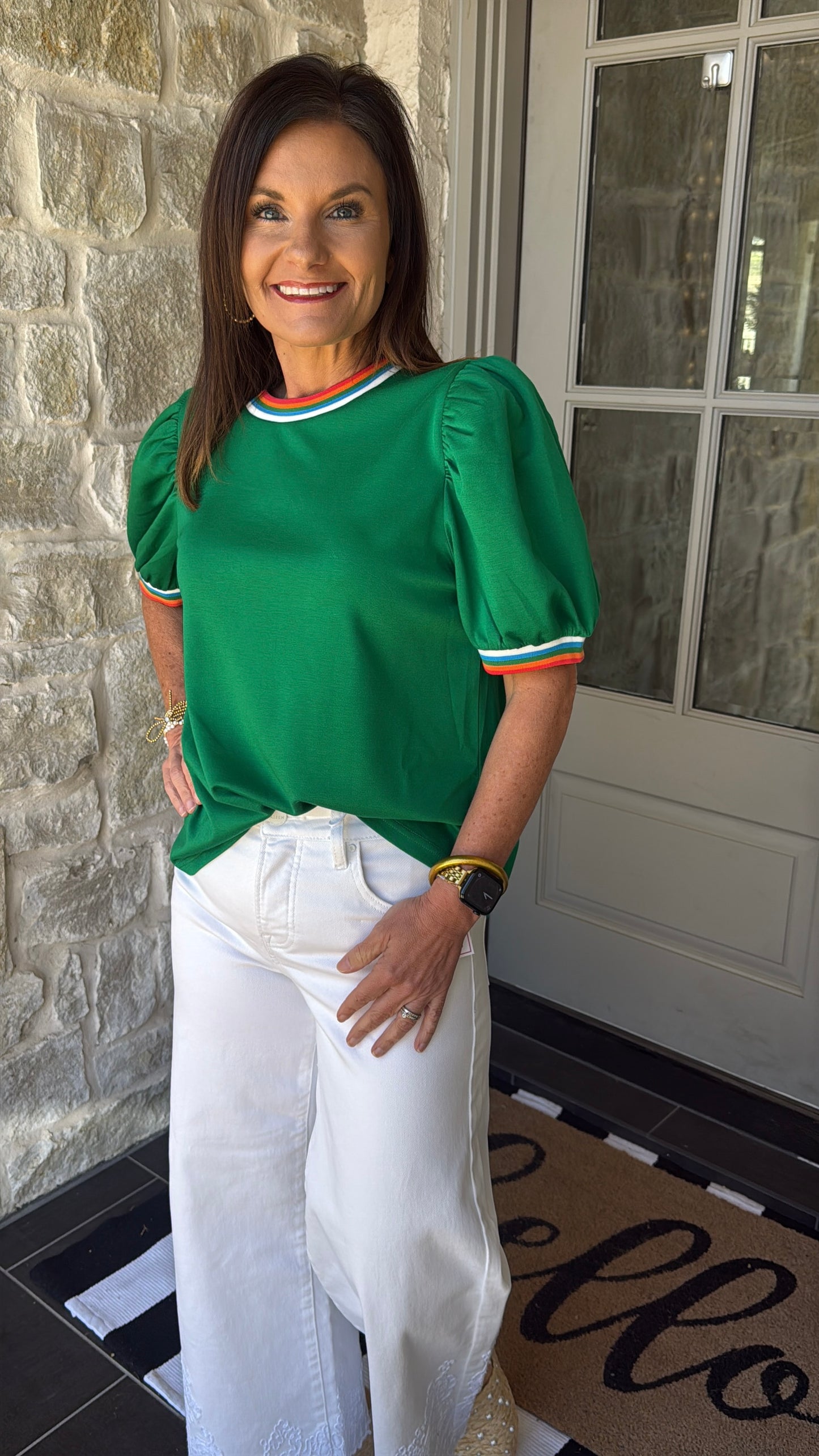 Piper Puffer Top - Green