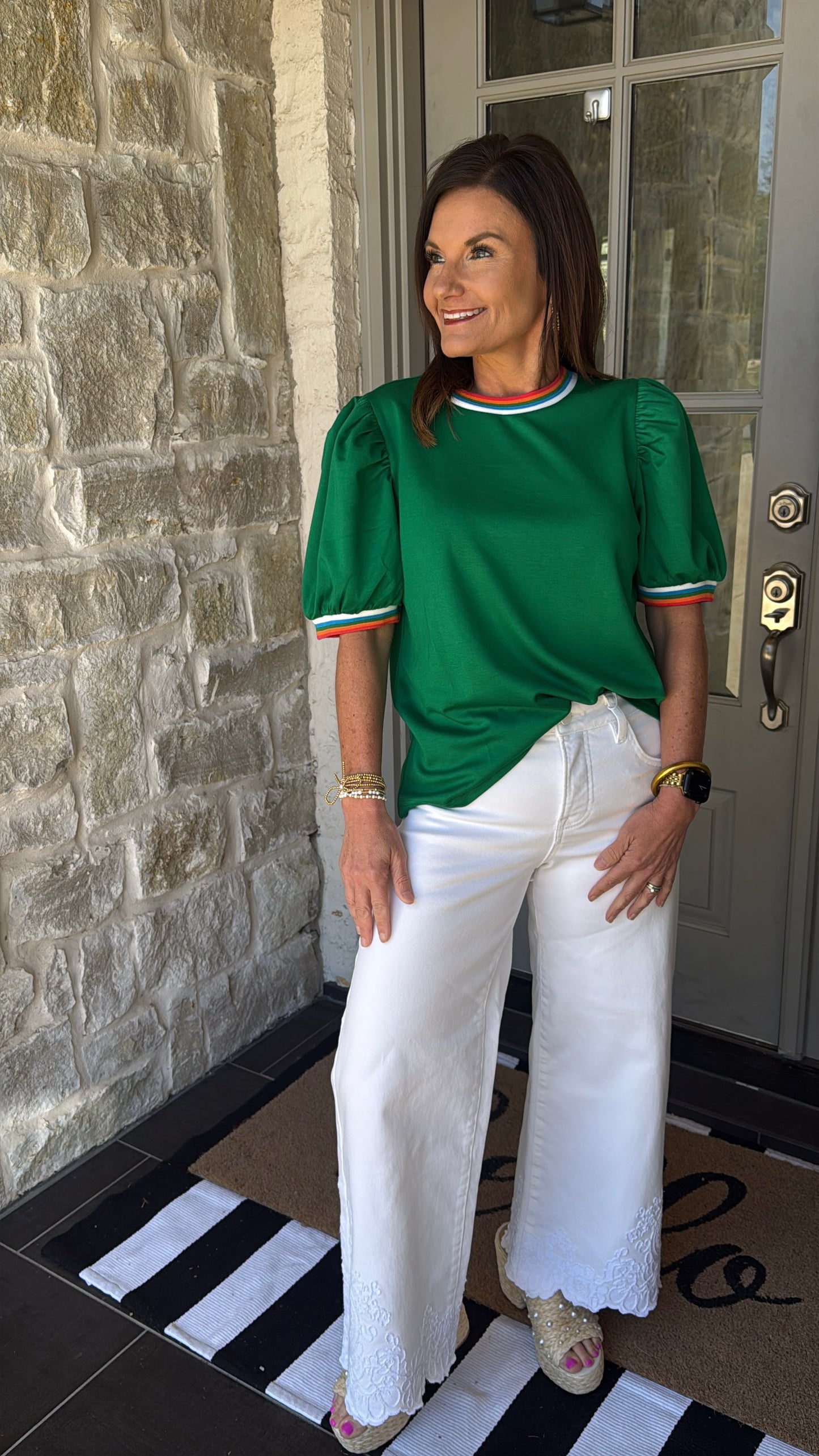 Piper Puffer Top - Green